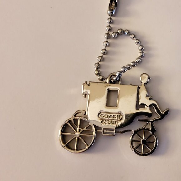 Coach Silver Horse and Carriage Bag Charm - Picture 3 of 4